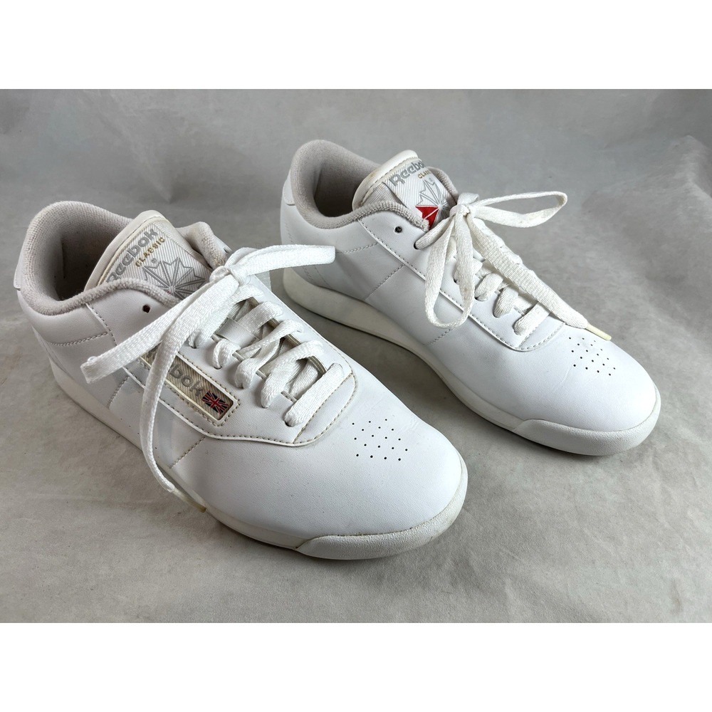Reebok Classic Princess Sneakers White US Size 6.5 Wide D Lace Up Low Top Womens